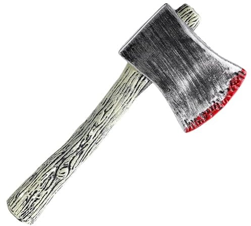 Prop Axe,Fake Axe 5x12in Bloody Prop Axe Vintage Realistic Toy Axe With Handle Plastic Axe For Cosplay, Costume, Prank, Halloween Props,Toy Axe