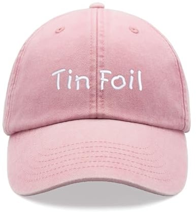 Baseballkappe aus Zinnfolie, Vintage, gewaschen, Unisex, niedriges Profil, verstellbar, rose, Einheitsgröße