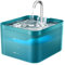 PawPoll Katzenbrunnen, 2,2L Trinkbrunnen für Katze, Super Leiser, Wasserhahn-Design Wasserbrunnen für Katzen mit LED und Aktivkohlefilter, Leicht zu Reinigen, Zwei Wasserfluss-Designs (Grün-2,2L)