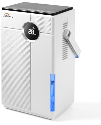 Vonsera Dehumidifiers for Home, 3300ml Dehumidifier - Auto Shut Off Auto Defrost Quiet Dehumidifiers for Bathroom Room Wardrobe Closet Trailer RV