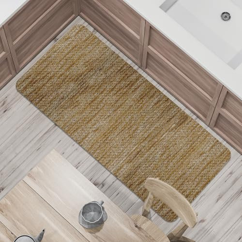 Comart - Tappeto Cucina Nancy - Antiscivolo - Lavabile in Lavatrice - Moderna Passatoia in Ciniglia - Runner per Corridoio e Cucina - Morbido e Resistente - Made in Italy - Beige - 50x130 cm
