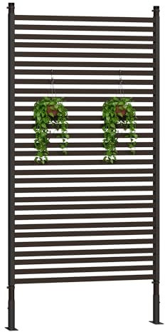 Hipicute Brise-vue autoportant en métal pour terrasse extérieure, panneau de clôture décoratif robuste résistant à la rouille | Design résistant aux intempéries | Brise-vue pour terrasse – 183 x 91,4