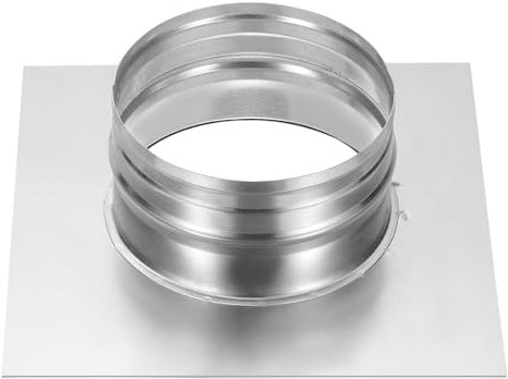 PATIKIL 6 Duct Connector Flange, Dryer Vent Wall Plate Square to Round Straight Pipe Flange Chimney Top Plate for Air Heating Cooling Ventilation Exhaust Fan HVAC System, 10x10 Base