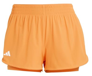 adidas Women's Tennis Climacool 2IN1 Match Shorts, Pure Orange, XL