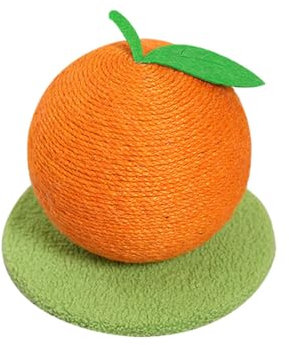 Griffoir pour chat d'intérieur en forme de fruit en sisal naturel pour chatons (orange)