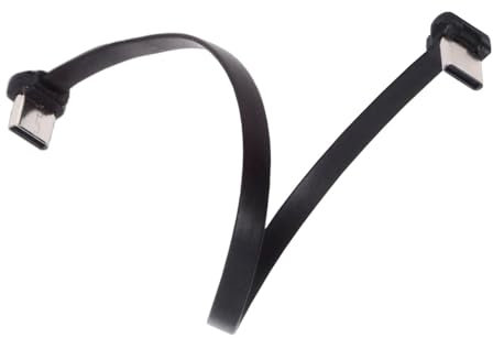 cablecc Cable plano delgado de 65 W ltra de datos de alimentación USB-C tipo C a USB-C, conector en ángulo de carga rápida para laptop, tableta, teléfono, 20 cm
