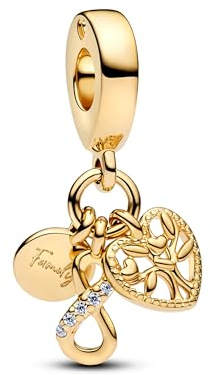 TCZNAF Gold Familie Infinity Triple Dangle Charms Charms Weihnachten Anhänger für Armband Bead Charm für Damen
