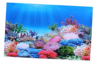LOLIPPYY Aquarium Hintergrundfolie Beidseitiger Aufkleber mit Meereslandschaft Dekorative Glasfolie für Fischbecken und Aquarien Selbstklebend Wasserfest Vielseitig für Glatte Oberflächen