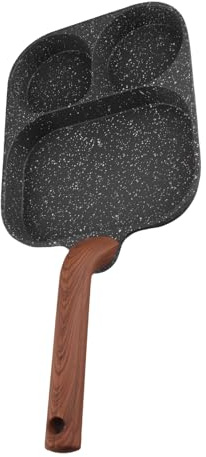 Stylebest Padella per Uova, Antiaderente, Design a 3 Sezioni, per Colazione, per Pasti Veloci, Nera, 10,4 X 7,7 Pollici (Fondo unico)