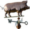 Große Wetterfahne 191 - Schwein aus Kupfer - Ideal für Hausdach oder Bauernhof/Stall
