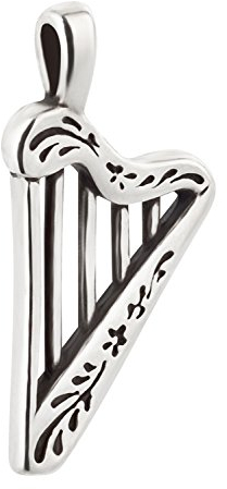 7K Unisex Charm Anhänger Harfe 2 aus 925 Sterling Silber (18x10mm)