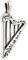 7K Unisex Charm Anhänger Harfe 2 aus 925 Sterling Silber (18x10mm)