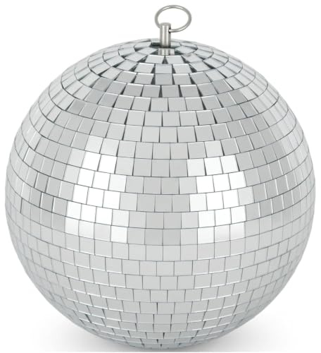 QTX Mirror Ball 20cm/8 Disco Ball for Home Party, DJ & Function Rooms | Also called a glitter ball – ideal for DJ setups, functions and celebrations that need real sparkle