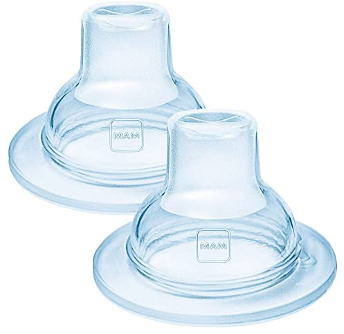 MAM | Tétines pour biberon (2 pièces) – Lot de 2 becs anti-fuite en silicone 4+ mois – Tétines anti-fuite avec bec ultra-doux et souple pour bébé