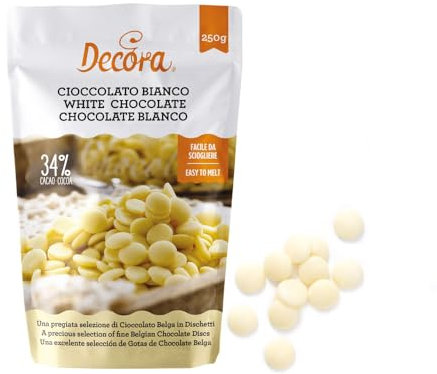 Decora 9262049 Confezione di 250 G Cioccolato Bianco In Dischetti