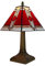 MiniSun | Tiffany Style Bronze Base and Red/White Stained Glass Aztec Table Lamp | Table Lamps, Home Décor & Improvement Essential