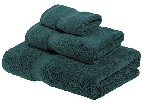 Superior - Juego de Toallas de algodón de 900 g/m2, Color Verde Azulado, 3 Piezas