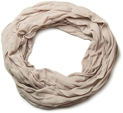 styleBREAKER Damen Jersey Loop Schlauchschal in Crash-Optik | Leichter elastischer Sommerschal Unifarben | Weich & Modisch | One Size, Farbe:Beige