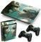 PS3 Super Slim Playstation Skin PVC pour console + 2 manettes/pads autocollant effet cuir