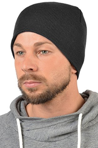 Unbekannt Herrenmütze : Herren Strickmütze doppellagig ohne Umschlag - Mütze Männer Farbe: schwarz