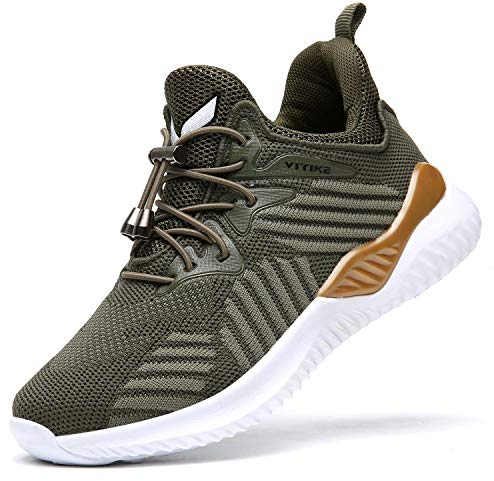 VITIKE Kinder Schuhe Jungen Schuhe Mädchen Sneaker Damen Sportschuhe Outdoor Schuhe Jungen Turnschuhe Laufschuhe Schnürer Freizeit Sportschuhe Kinder Sneaker, 8-grün, 36 EU
