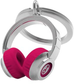 METALMORPHOSE - Schlüsselanhänger Kopfhörer Rosa – MTM074-01