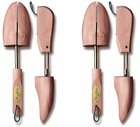 Woodlore Women's Cedar Wood Shoe Trees Adjustable 2-Pack (For 2 Pairs of Shoes), Aromatic, USA Made (Medium Fits Sizes 8-9.5), Cedar