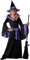 Tante Tina Costume da Strega per Bambina - Vestito da Strega da Bimba in 3 Pezzi: Abito, Cintura e Cappello - Nero/Blu - Taglia XL (152) - Indicato per Bambini dai 10 ai 12 Anni