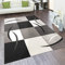 Paco Home Teppich Wohnzimmer Kurzflor Schlafzimmer Modern Geometrisches Muster Kariert Meliert, Grösse:300x400 cm, Farbe:Schwarz Weiß
