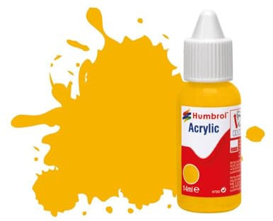 Humbrol DB0154 Acrylic Paint No 154 Insignia Yellow - Matt