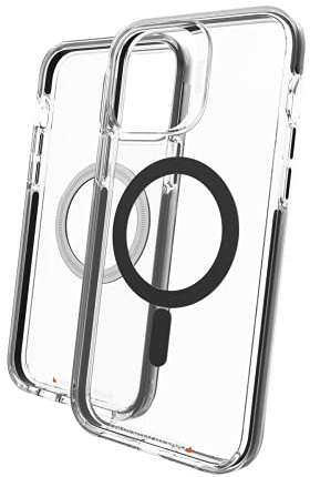 ZAGG Gear4 Santa Cruz D30 Protective Case for iPhone 13 Pro Max, Slim, Shockproof, Wireless Charging, MagSafe, (Clear/Black)