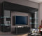 Furnitech Wohnwand Wohnzimmer | Wohnzimmer Möbel mit LED RGB - 16 Farben | Hängend Wohnwand Modern | Wohnzimmer Schrankwand mit Regale und TV Schrank (Future 70/HG/B/1 1A)