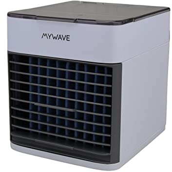 My Wave - Mini Ventilador y Humidificador Portátil - Potencia de 5 W y Capacidad para 450 ml - Climatizador Portátil con 3 Velocidades y Función Humidificadora - Nivel de Ruido Bajo