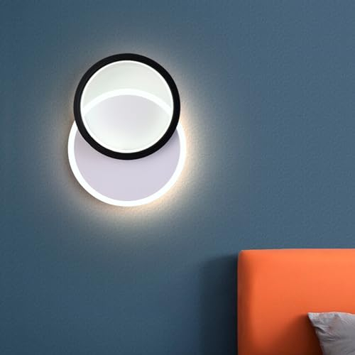 ZTWLEED Wandleuchte Innen Rund,16W 1800LM Wandlampe LED Runde 3000K/4000K/6000K,Wandbeleuchtung Modern für Schlafzimmer Wohnzimmer Korridor Treppenhaus,Weiß 110-240V