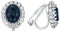 Vogem Ohrclips Mädchen Ohne Ohrlöcher Blau CZ Zirkonia Clip Ohrringe Hypoallergen Hochzeit Modeschmuck