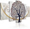 B&D XXL - Tableau décoratif nature 150x75 cm - Impression sur toile colorée - Décoration murale - Abstraction brun arbres amour ornements couple baiser romantique coeurs doré b-C-0073-b-o