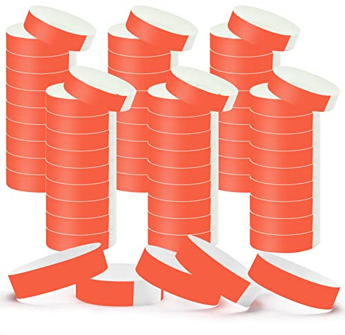 200 Stück Eintrittsbänder, 19 × 250 mm Wasserdicht Einlassbänder mit Klebeverschluss Festival Armbänder zur Kontrolle und Sicherheit bei Veranstaltungen und Meetings (Rot)
