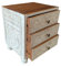 Orientalischer Holz Nachttisch Nuweiba für Boxspringbett Shabby Weiss 52,5cm groß | Vintage Telefontisch Beistelltisch Deko orientalisch | Indischer Nachtschrank Extra Hoch | Asiatische Möbel
