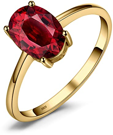 JewelryPalace Echt Edelstein Granat Citrin Peridot Blautopas Amethyst Ringe Gold, Verlobungsring Promise Solitär Ring Silber 925 Damen, Silberringe Damenring Antragsring Ringe, Damen Schmuck 58