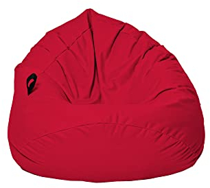 MILLINDABAG Kastanie Tropfenform Sitzsack für Kinder Jugendliche und Erwachsene Beanbag Kissen Indoor & Outdoor Gaminggeignet bereits gefüllt Sitzkissen Bodenkissen (Rot, XXL-Durchmesser 88 cm)