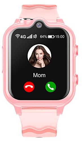 Smartwatch Kinder mit GPS und Telefon Uhr 4G WiFi Videoanruf SOS 2 Kameras Wasserdicht SMS Wecker Stoppuhr Klassenmodus Unbekannten Anruf Ablehnen Musik Video Player Geschenk für Jungen Mädchen