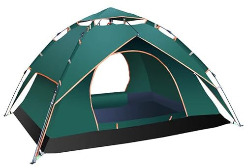 Kabxhueo Wurfzelt 3-4 Personen Wasserdicht, Ultraleichte Camping Zelt 3-4 Saison Wasserdicht Zelt, Sofortiges Aufstellen für Trekking, Outdoor, Festival, Camping, Rucksack,Grün