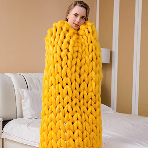 Bettüberwürfe, gestrickte Gewichtsdecke, grob gestrickte Decke, Garnfüllung – handgewebte geknotete Decken für Bett, Sofa, Stuhl, grobe Garndecke für Heimdekoration