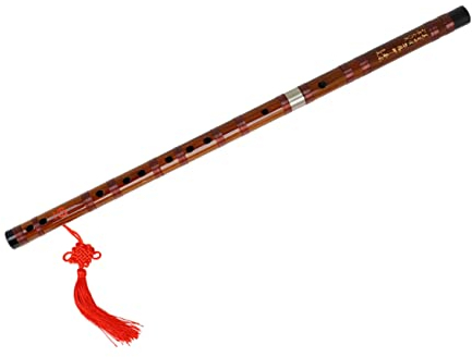 DRESSOOS Bambusflöte Traditionelle Holzflöte Chinesische Instrumentenflöte Übungsflöte Handgefertigt Musikinstrument Leicht Tragbar