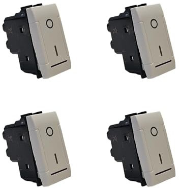 4 Pezzi Interruttore Bipolare 0/1 16A Compatibile Con Bticino Living (4 pezzi interruttore bipolare bianco)
