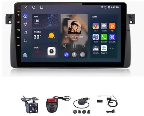Android 12 2 Din Autoradio Per BMW E46 (M3 Rover) 1998- 2006 Radio AM FM RDS Da 9 Pollici GPS Bluetooth Mani Libere Comandi Al Volante Carplay Android Auto Telecamera Posterior ( Color : M600S 4G+WIFI