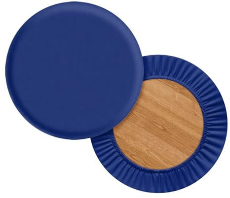 Wanyint Stuhlhussen mit dunkelblauem Druck, rund, 35,6 cm - 40,6 cm, dehnbar, waschbar, Stuhlbezug, 2 Stück, atmungsaktiv