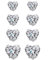 JewelryWe Herz Magnet Ohrringe für Damen: 4 Paar Set 5-8mm Herzförmig Zirkonia Edelstahl Magnetische Ohrstecker Magnetohrringe Non-Piercing Fake Plug Tunnel Ohrclips Ohne Loch Silber