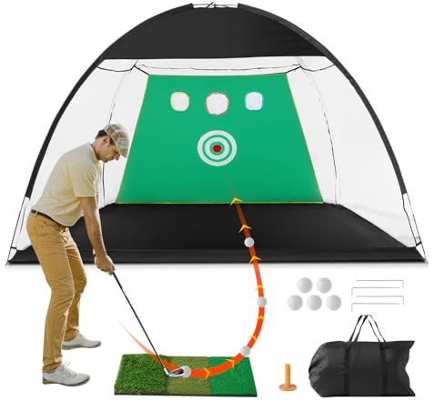 VEVOR Rete da Golf, Rete da Golf Tutto in 1, Altalena da Allenamento da Golf in Casa per Interni Esterni, Rete di Aiuto per Colpire Golf con Bersaglio Borsa per Trasporto, Regalo per Amanti del Golf