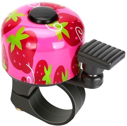 Yeria Fahrradklingel Kinder, Klingel Fahrrad für Kinder Mädchen Jungen, Kinderfahrrad Laufrad Zubehör, Mini laut Fahrradklingel für Erwachsene Kinder Jungen Mädchen (Strawberry)